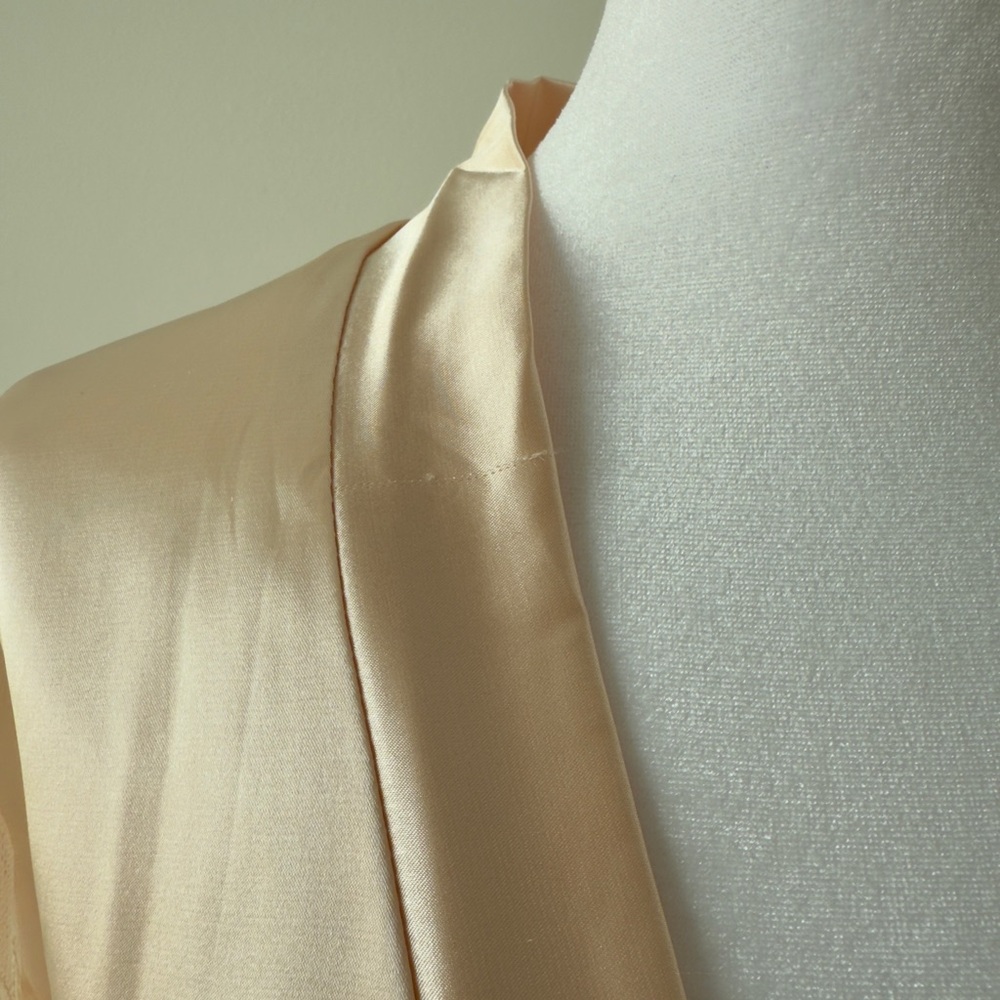 Satin Lace-Trim Robe in Champagne - Women Intimates & Sleepwear Bridal Kimono - Picture 5 of 9
